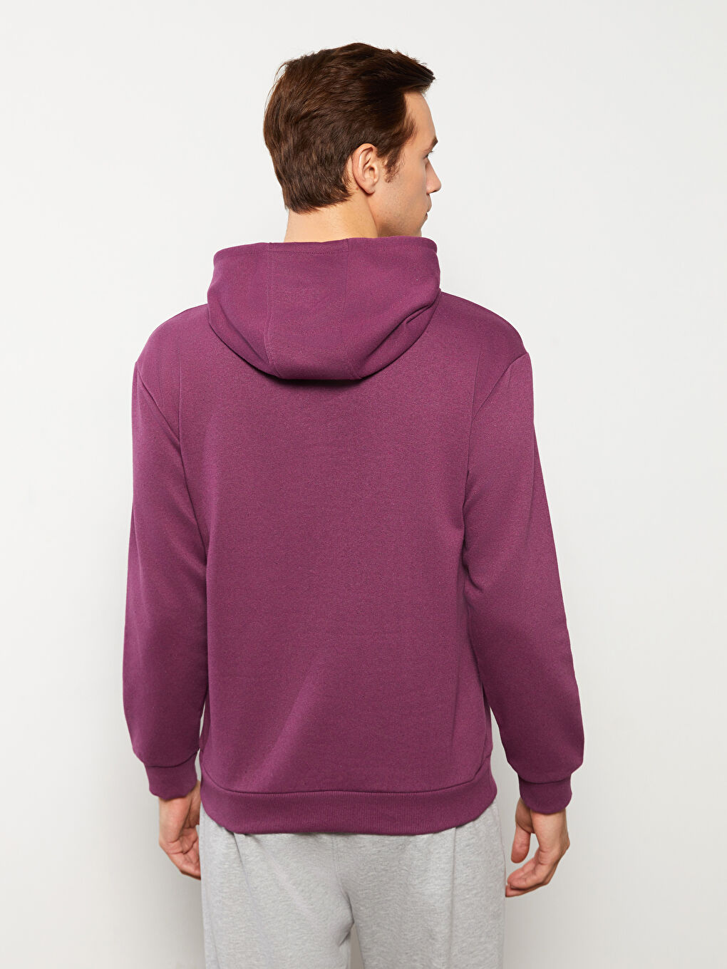 Bordo Uzun Kollu Erkek Hoodie-4