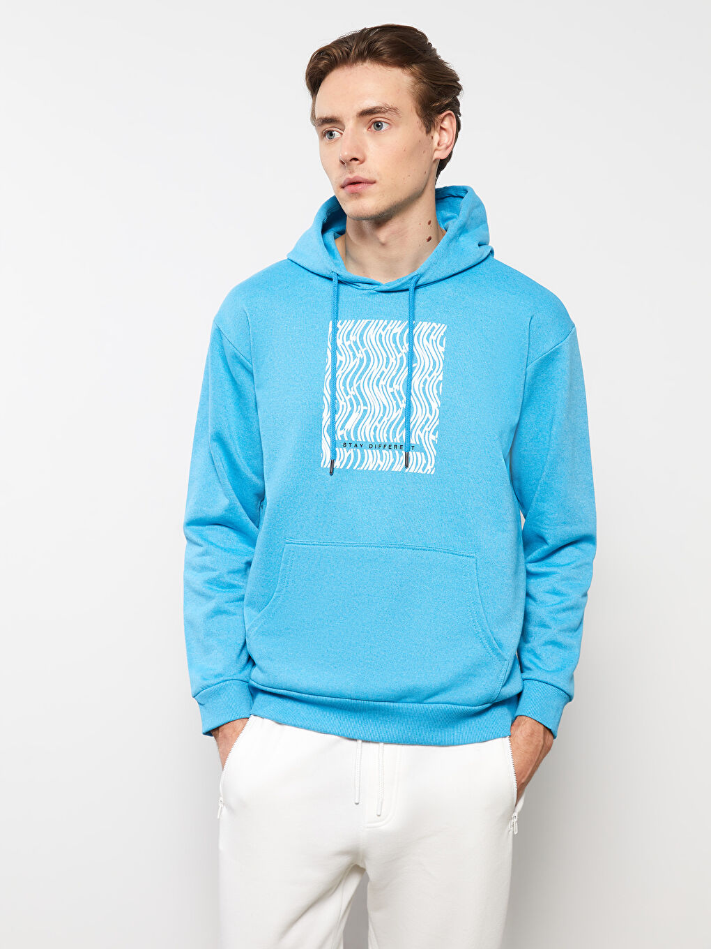 LC Waikiki Long Sleeve Printed Men's Hoodie -W2EO28Z8-SBL