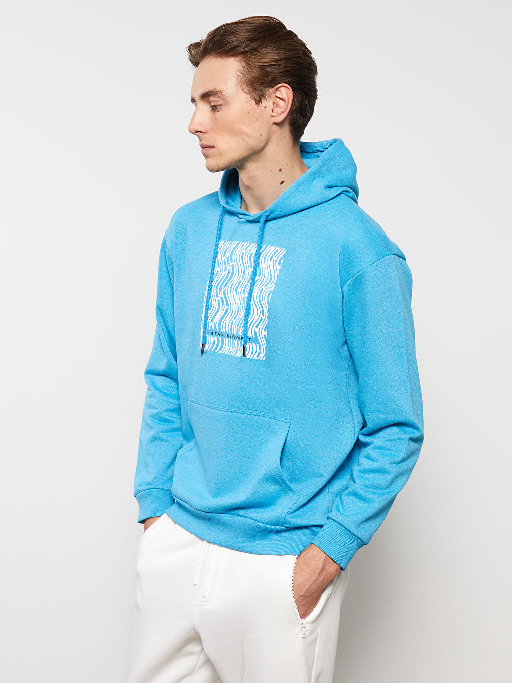 LC Waikiki Long Sleeve Printed Men's Hoodie -W2EO28Z8-SBL