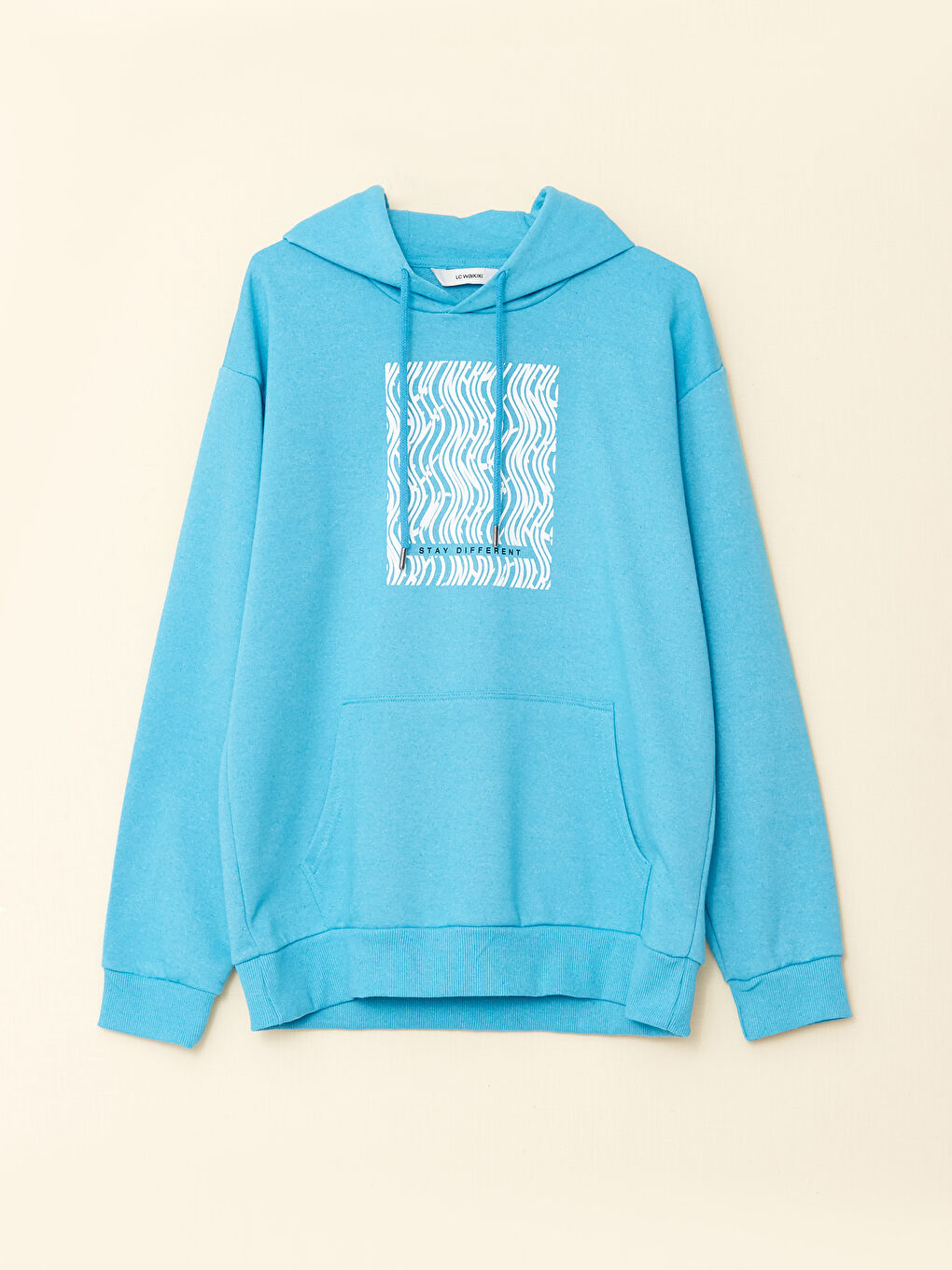 LC Waikiki Long Sleeve Printed Men's Hoodie -W2EO28Z8-SBL