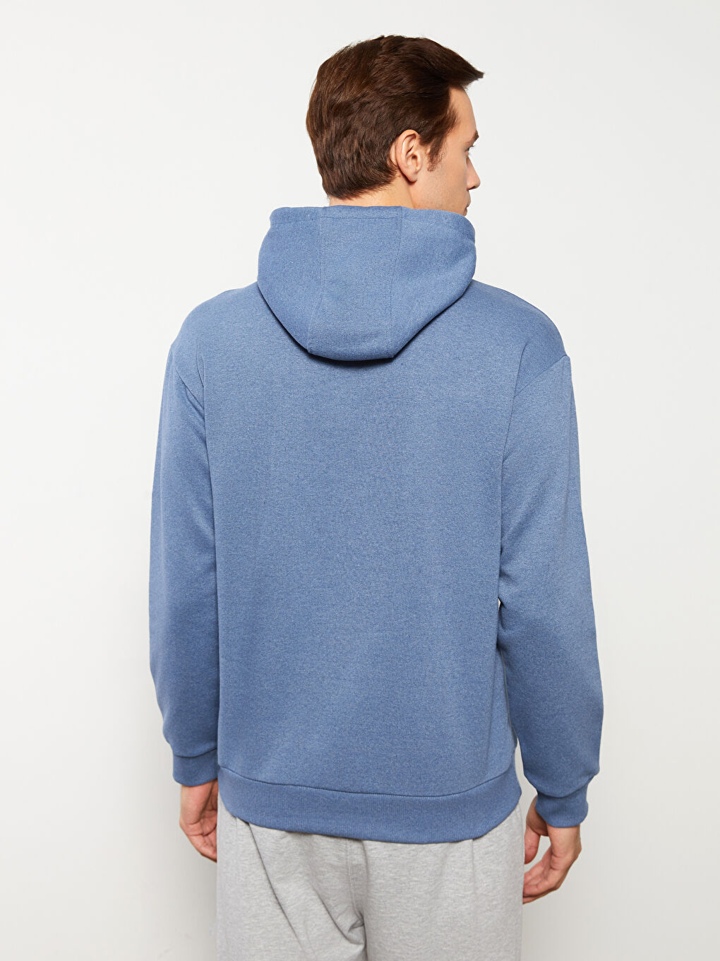 LCW ECO Mavi Uzun Kollu Baskılı Erkek Hoodie - 4