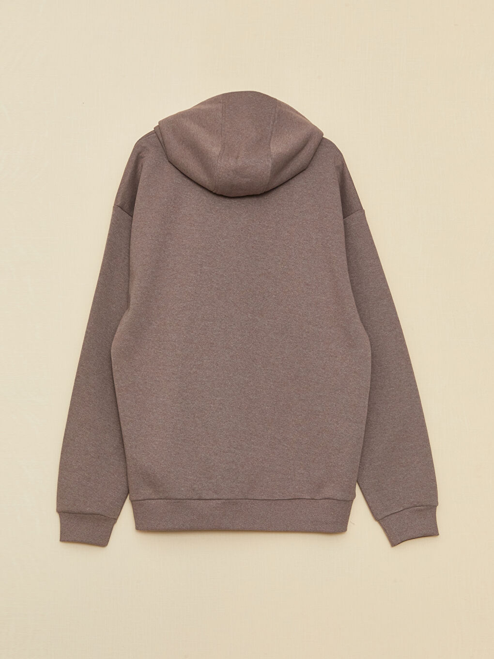 Gri Uzun Kollu Baskılı Erkek Hoodie-6