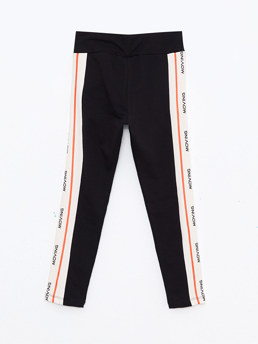 Siyah Beli Lastikli Baskılı Kız Çocuk Tayt-1