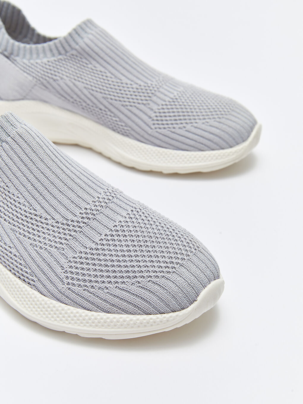 Gri File Detaylı Çorap Model Kadın Spor Ayakkabı-2