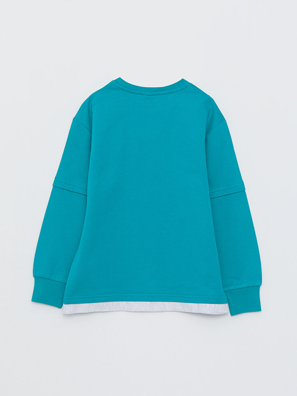 Bisiklet Yaka Baskılı Uzun Kollu Erkek Çocuk Sweatshirt-1