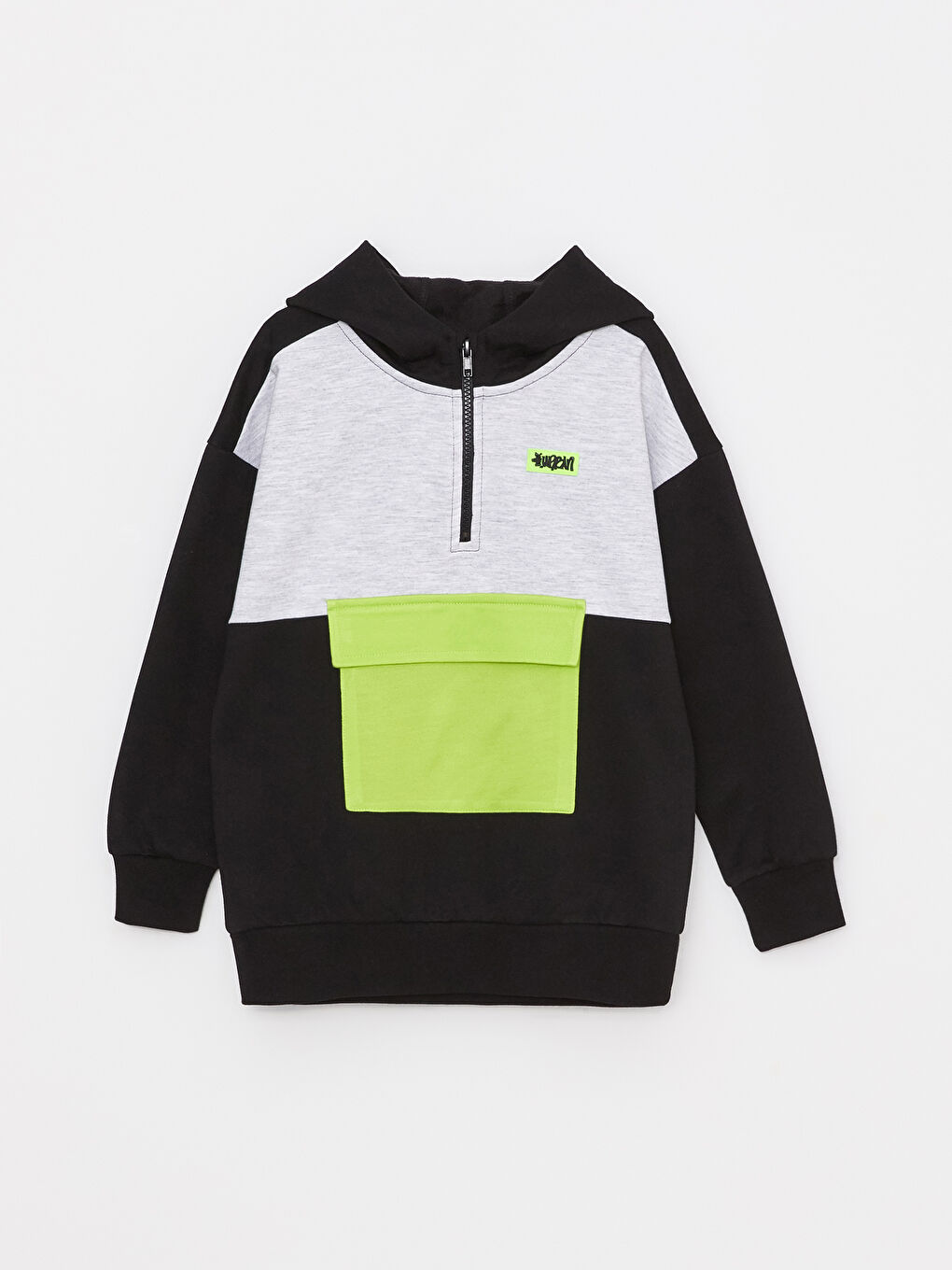 LCW Kids Hooded Color Block Long Sleeve Boys' Sweatshirt -W2EO42Z4-CVL