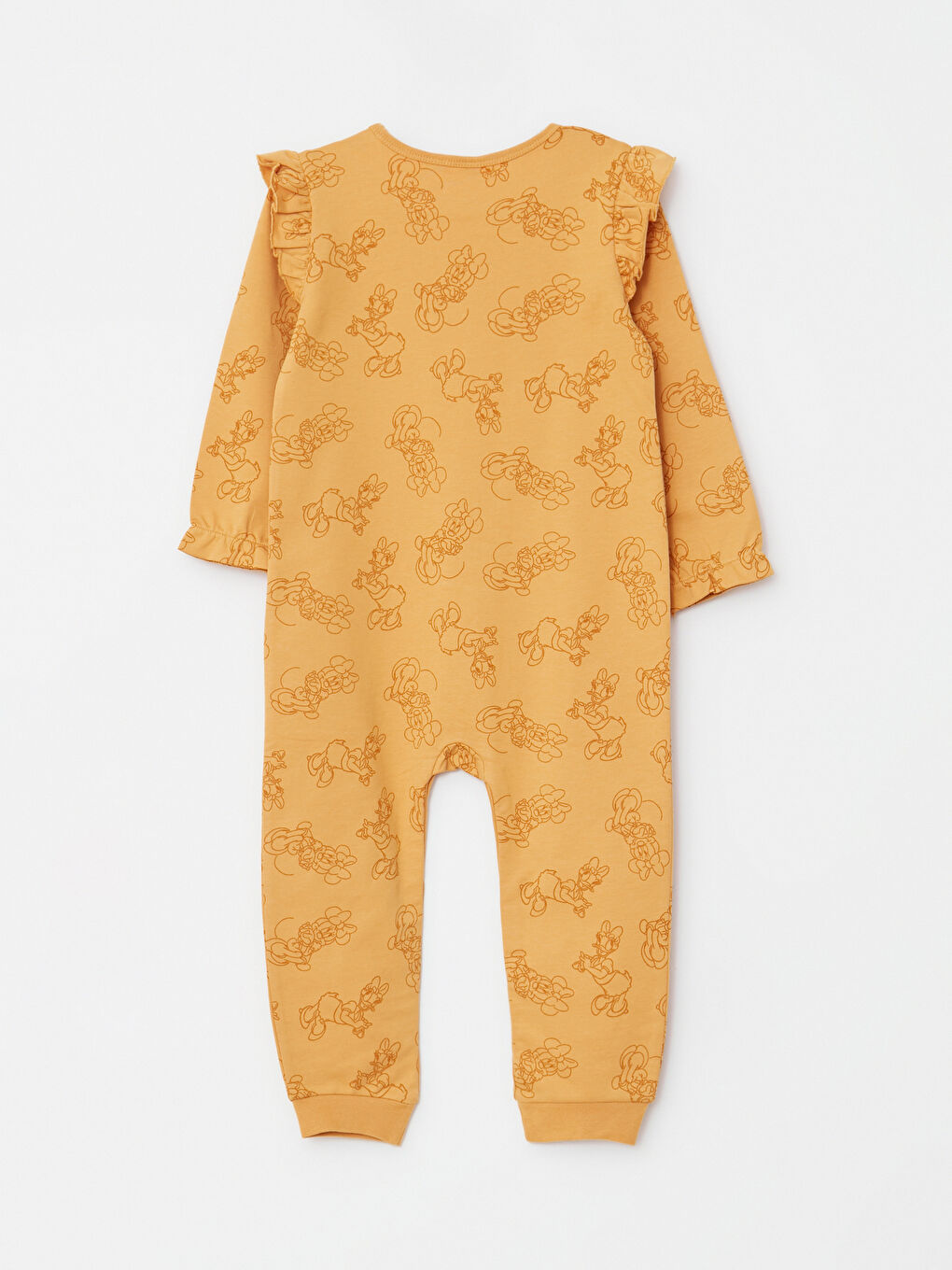 LCW baby Crew Neck Long Sleeve Minnie Mouse Printed Organic Cotton Baby Girl Rompers -W2EO52Z1-LUB