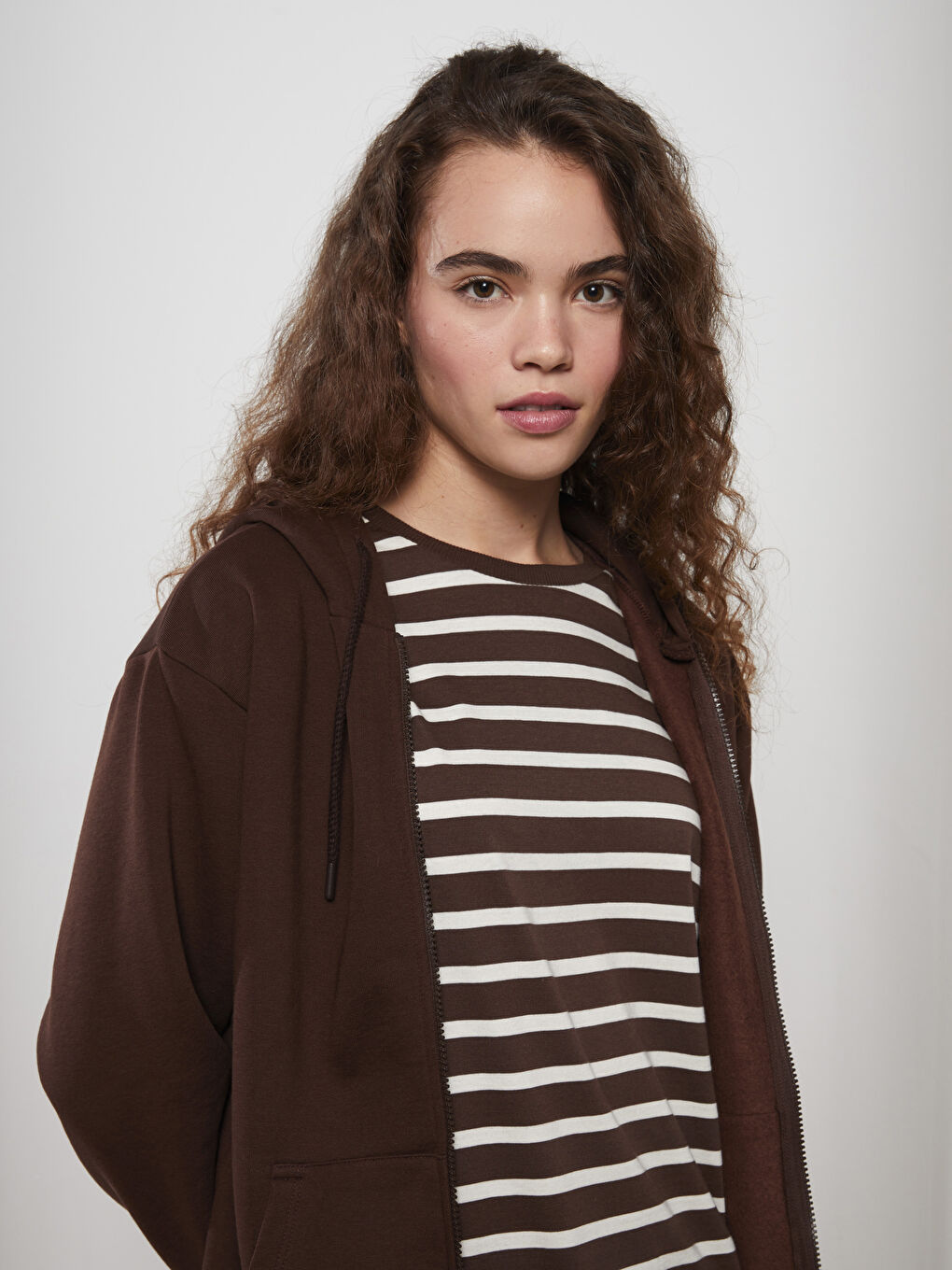 Hooded Oversize Women's Thick Zipper Sweatshirt-2