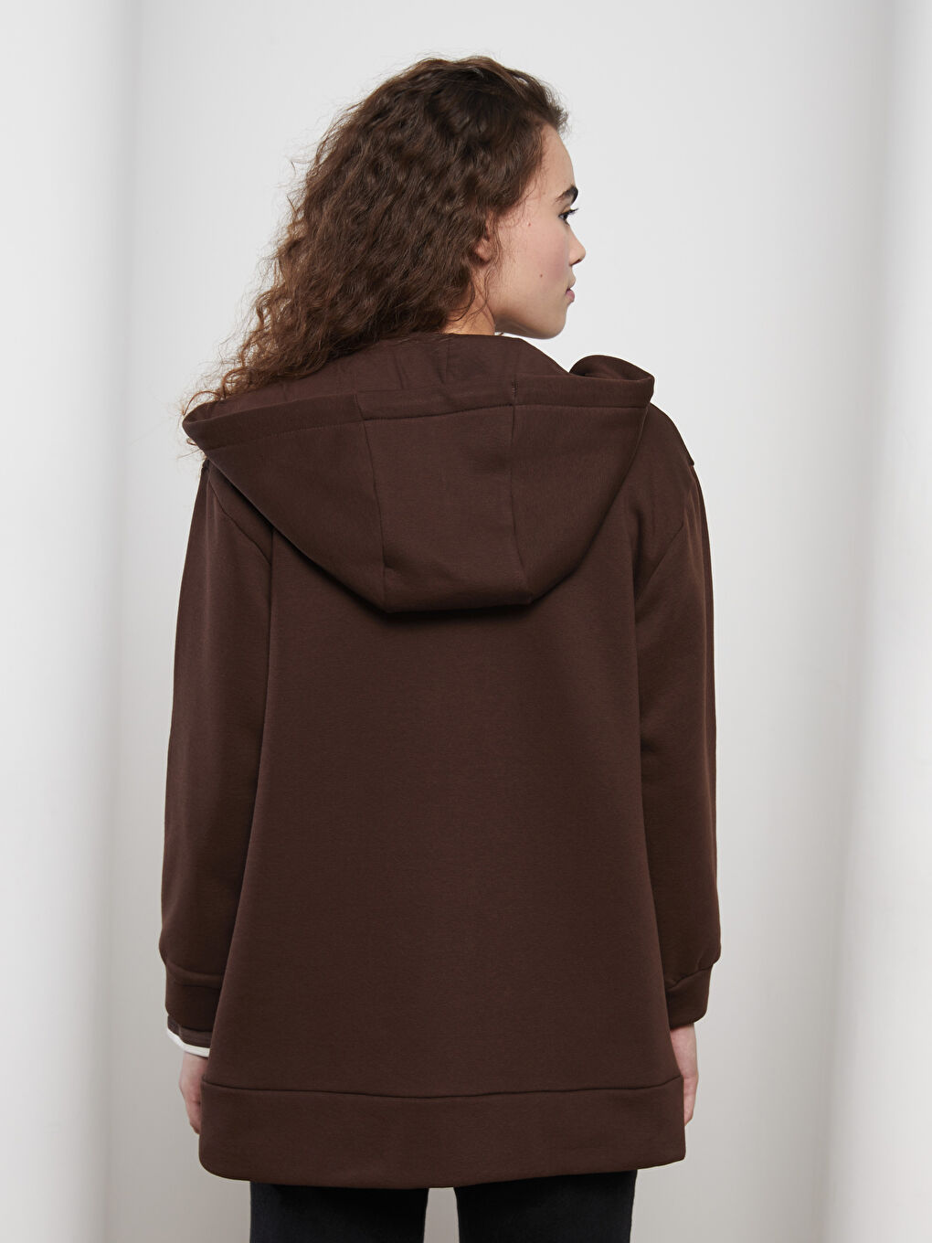 Hooded Oversize Women's Thick Zipper Sweatshirt-3