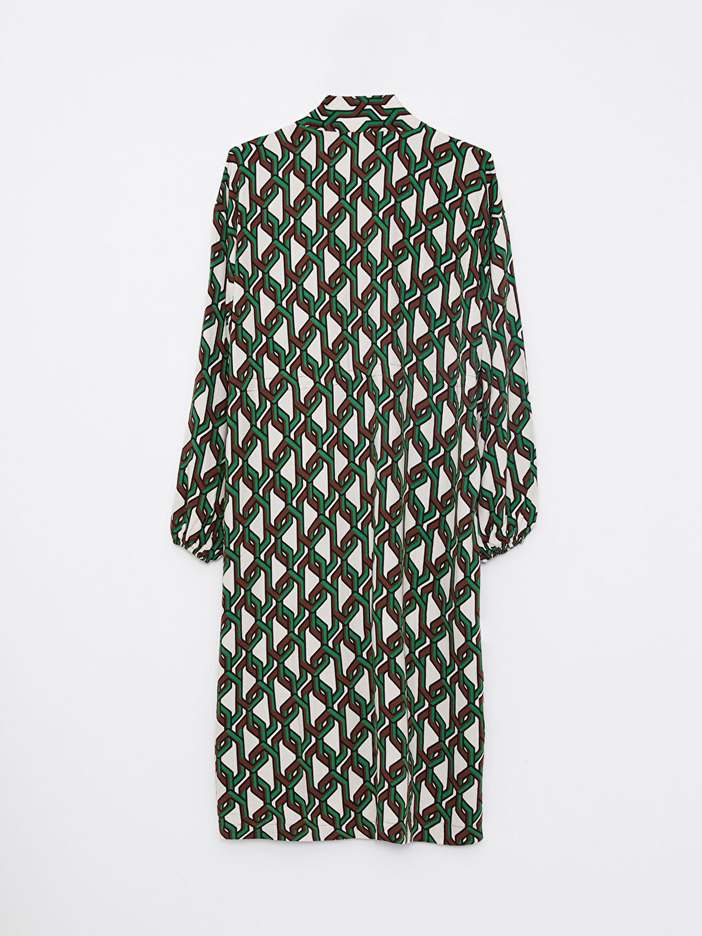 Yeşil Şal Yaka Desenli Uzun Kollu Kadın Kimono-6