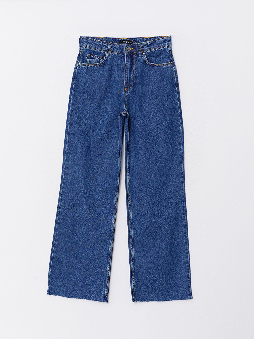 Mavi Kadın Yüksek Bel Wideleg Düz Jean Pantolon-5