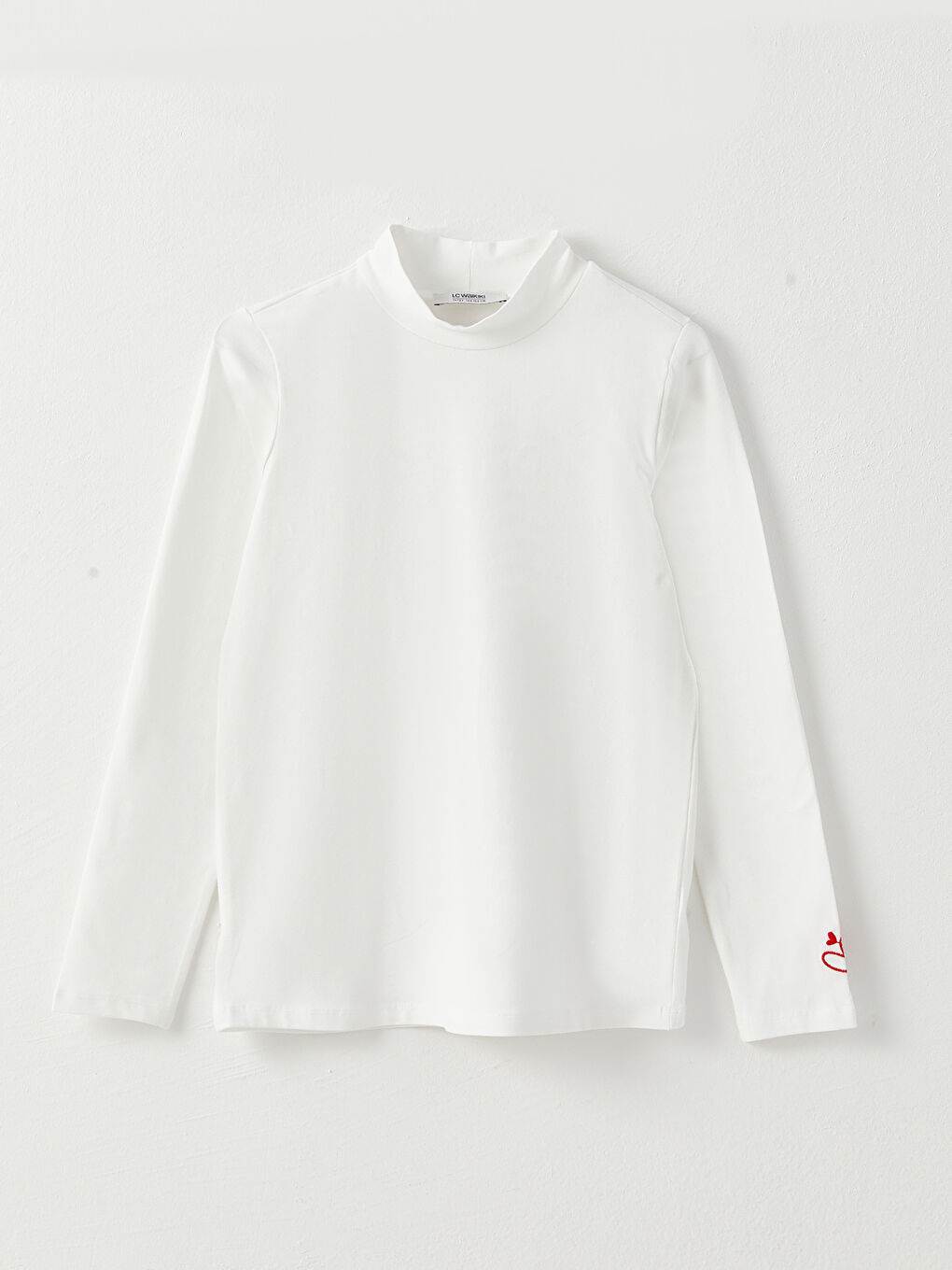 High Collar Printed Long Sleeve Girls T-Shirt and Salopet Dress-1