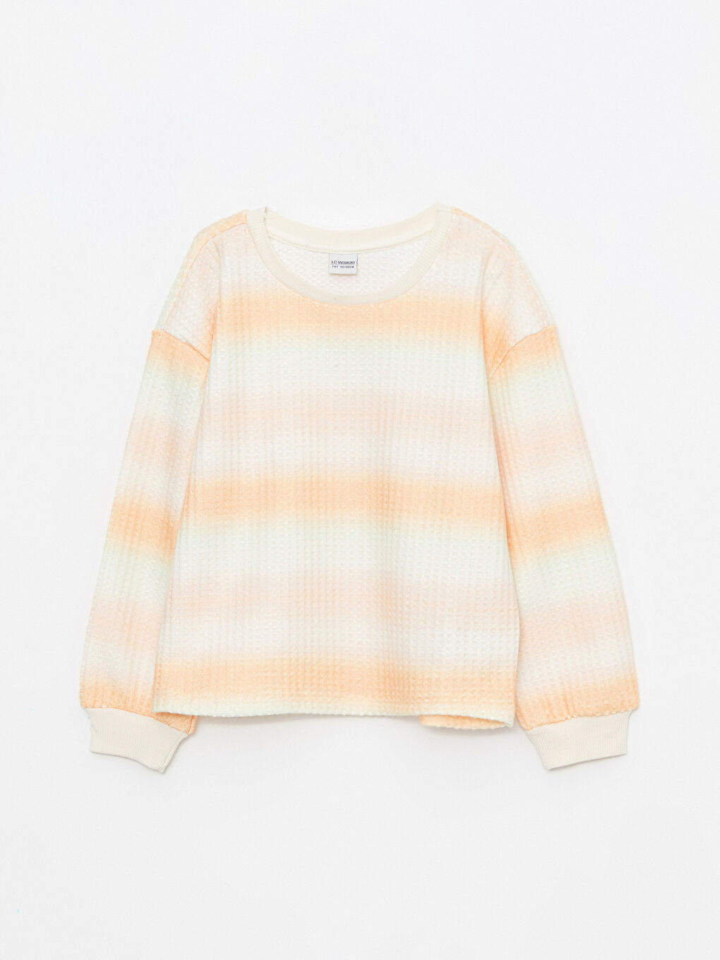 LCW Kids Crew Neck Color Block Long Sleeve Girls' Sweatshirt -W2EP03Z4-F9C