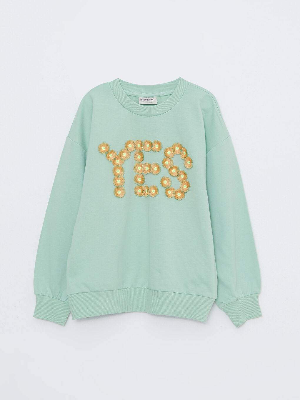 Свитшот с круглым вырезом, с принтом, с длинным рукавом, для девочек-4