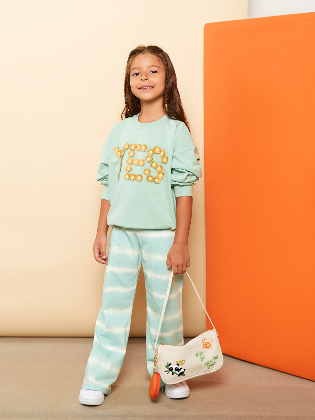 Свитшот с круглым вырезом, с принтом, с длинным рукавом, для девочек-2