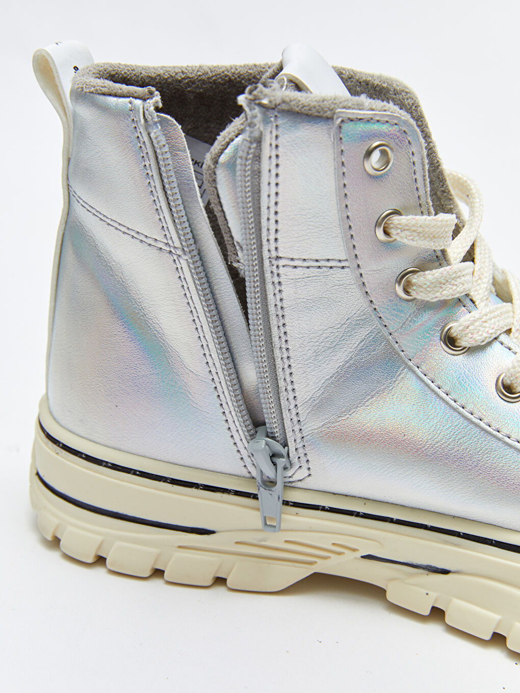 Gri Minnie Mouse Lisanslı Bağcık ve Fermuarlı Kız Çocuk Bot-5