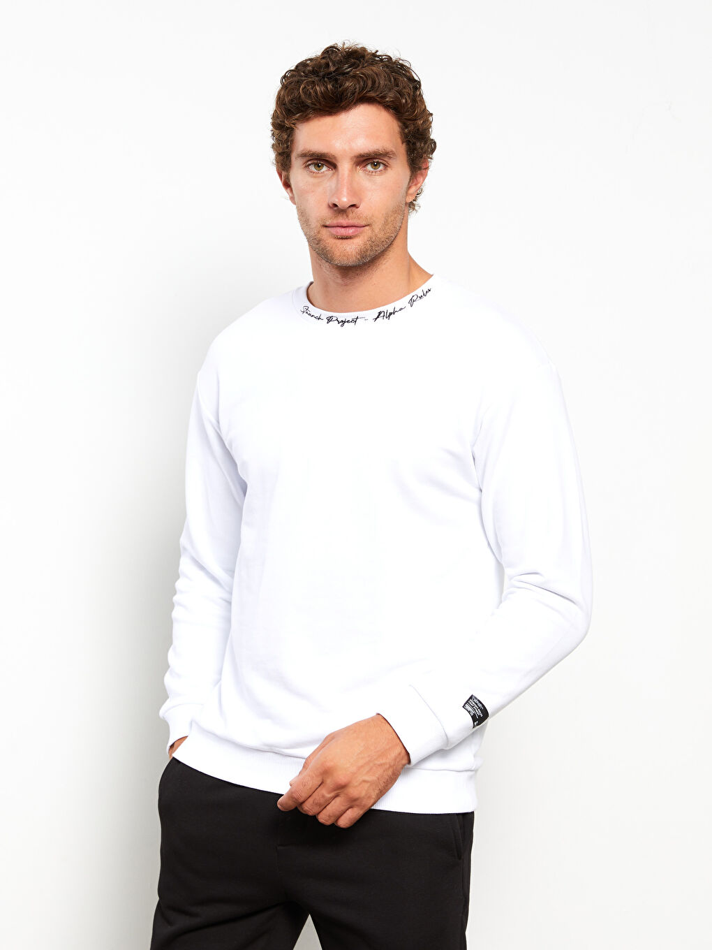 Crew Neck Long Sleeve Printed Men's Sweatshirt-2