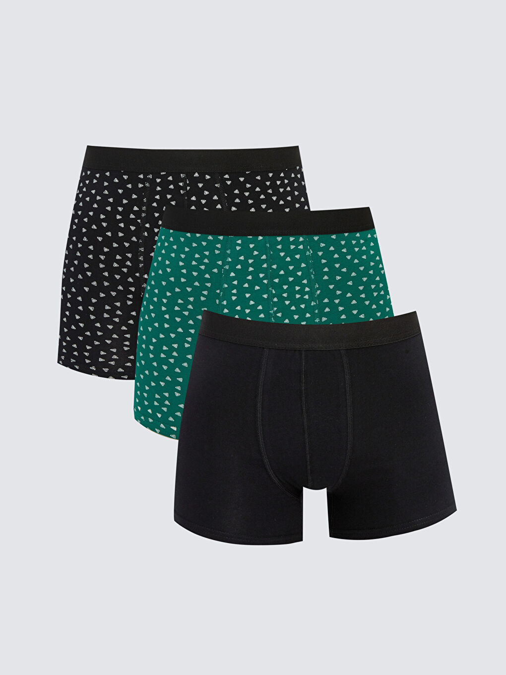 Siyah Standart Kalıp Pamuklu Esnek Erkek Boxer 3'lü