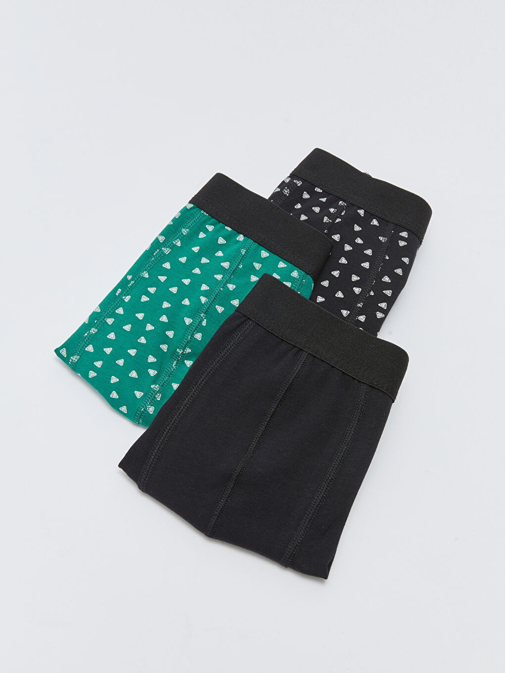 Siyah Standart Kalıp Pamuklu Esnek Erkek Boxer 3'lü-1