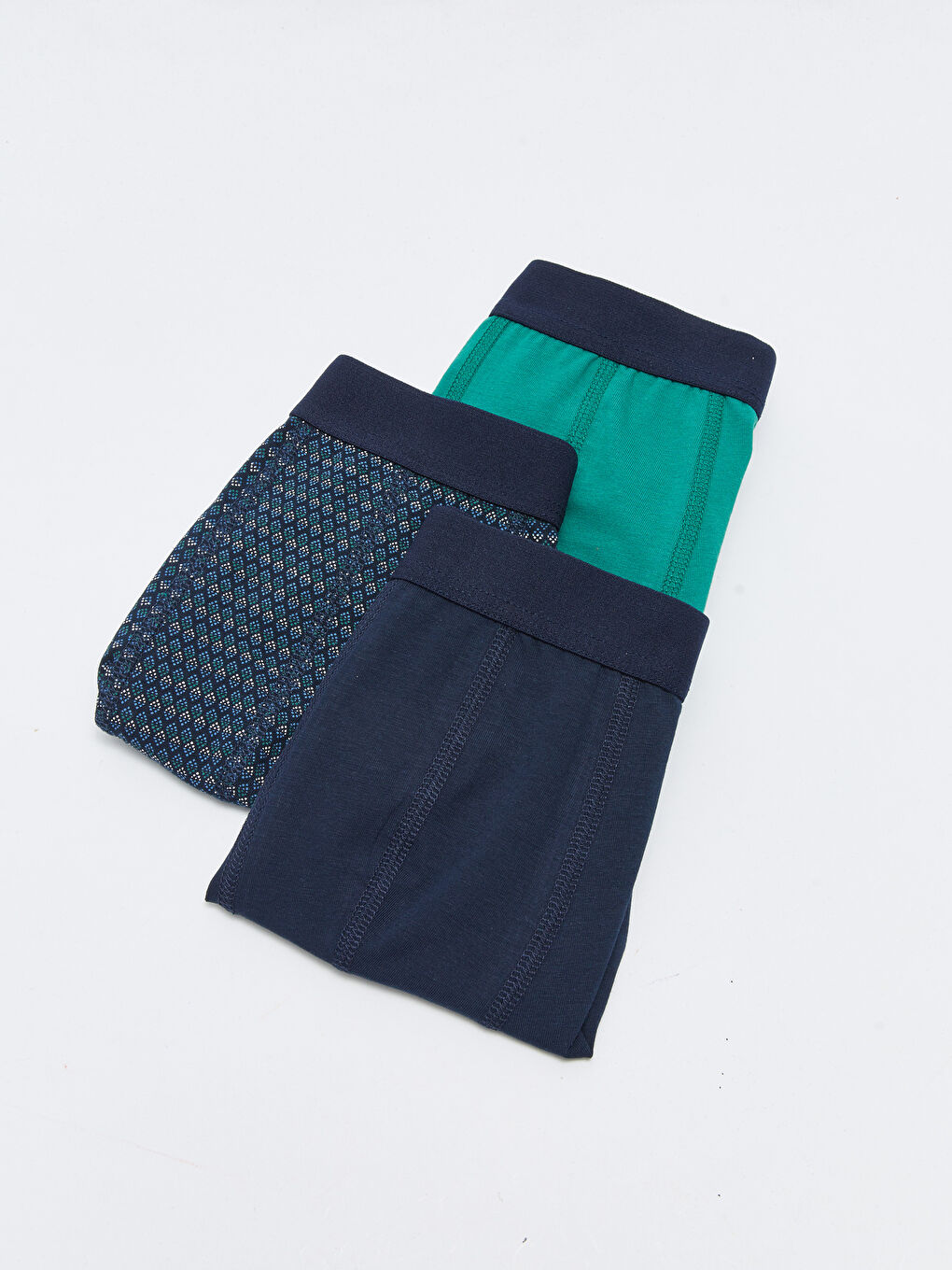 Lacivert Standart Kalıp Pamuklu Esnek Erkek Boxer 3'lü-1