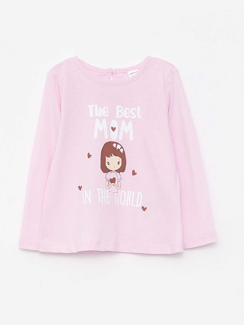 Crew Neck Long Sleeve Printed Baby Girls T-Shirt 2 Pack-1