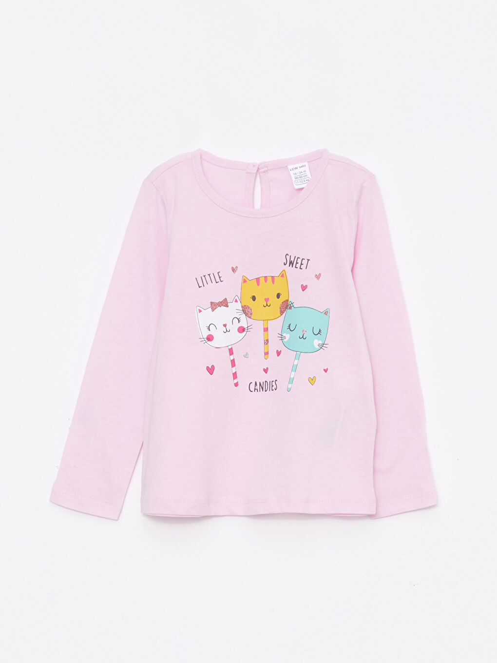 LCW ECO Crew Neck Long Sleeve Printed Baby Girls T-Shirt 2 Pack -W2EQ03Z1-DMQ