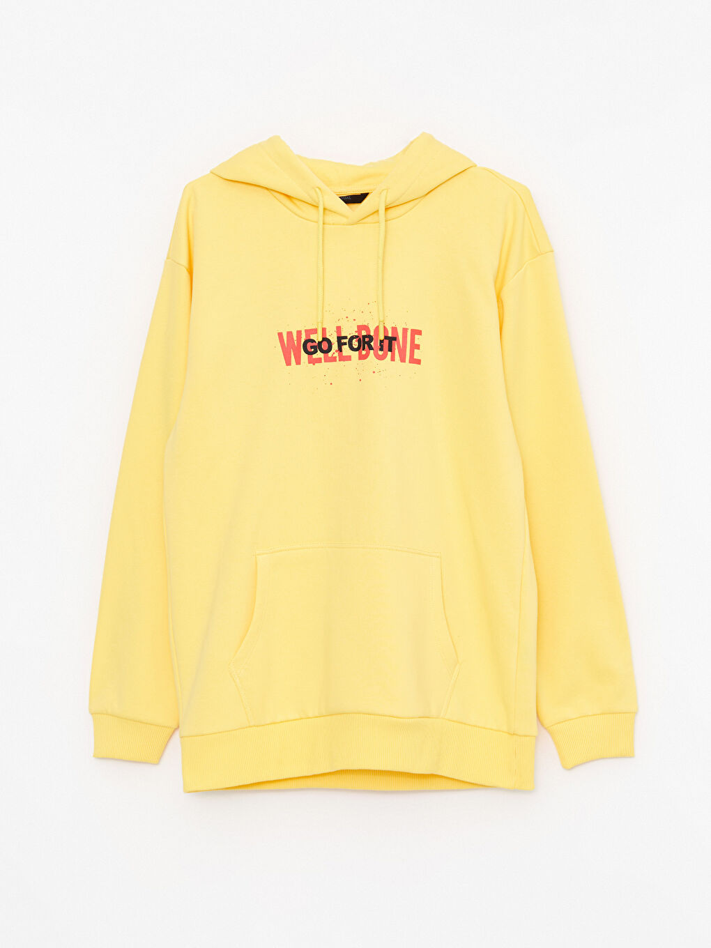 LCW Casual Sarı Uzun Kollu Baskılı Erkek Hoodie