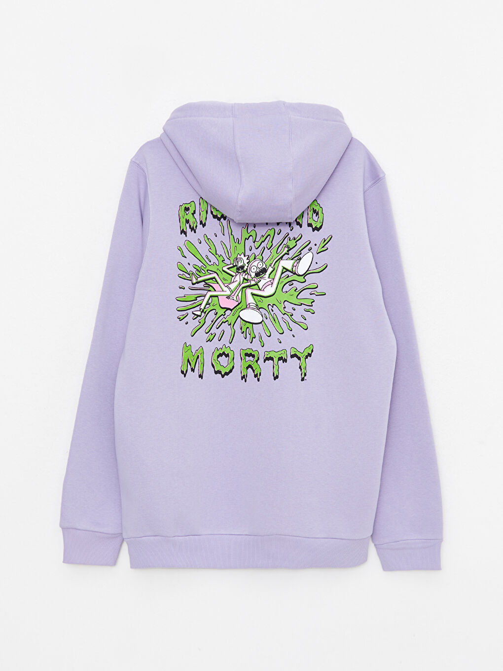 LCW Casual Lila Uzun Kollu Rick and Morty Baskılı Erkek Hoodie - 6