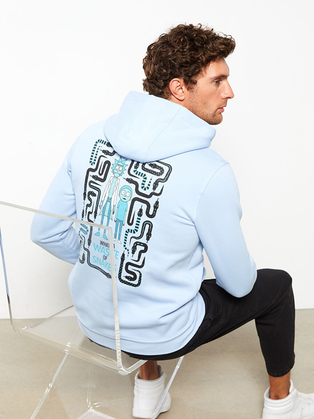 Long Sleeve Rick and Morty Printed Men's Thick Hoodie