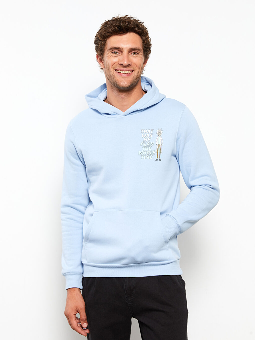 Long Sleeve Rick and Morty Printed Men's Thick Hoodie-1