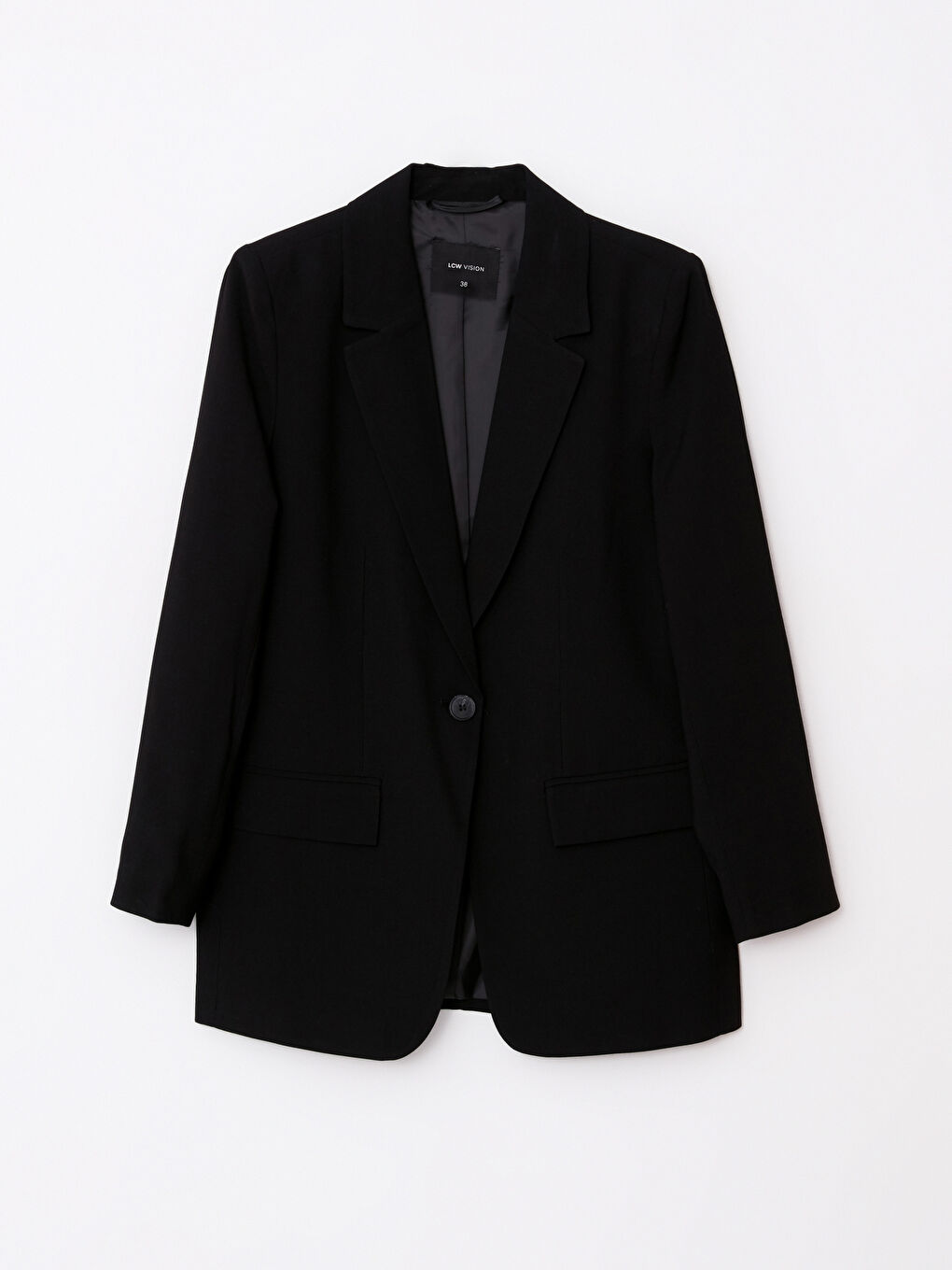 جاكيت للسيدات بأزرار أمامية وكم طويل مستقيم-5