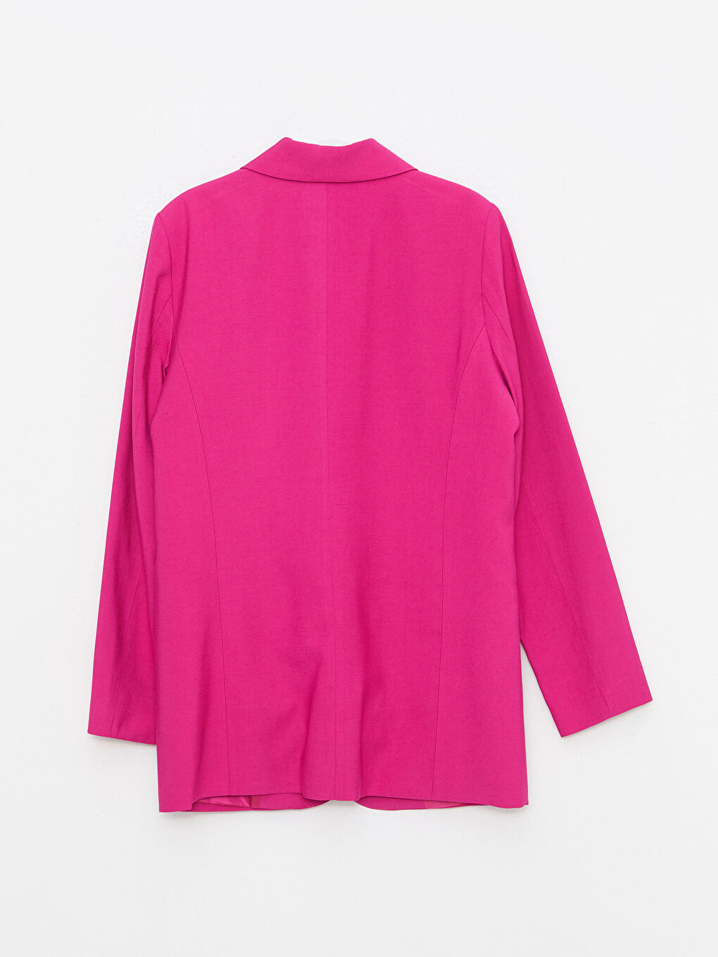 Fuşya Önden Düğme Kapamalı Düz Uzun Kollu Kadın Ceket-6