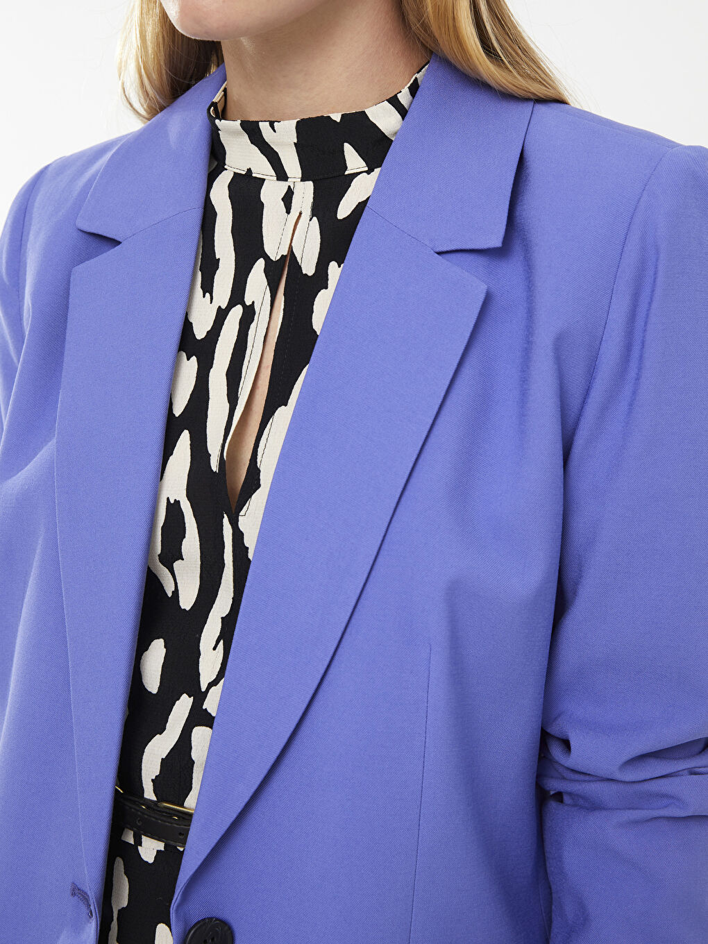 Veste Droite à Fermeture Boutonnée sur le Devant à Manches Longues pour Femmes-3