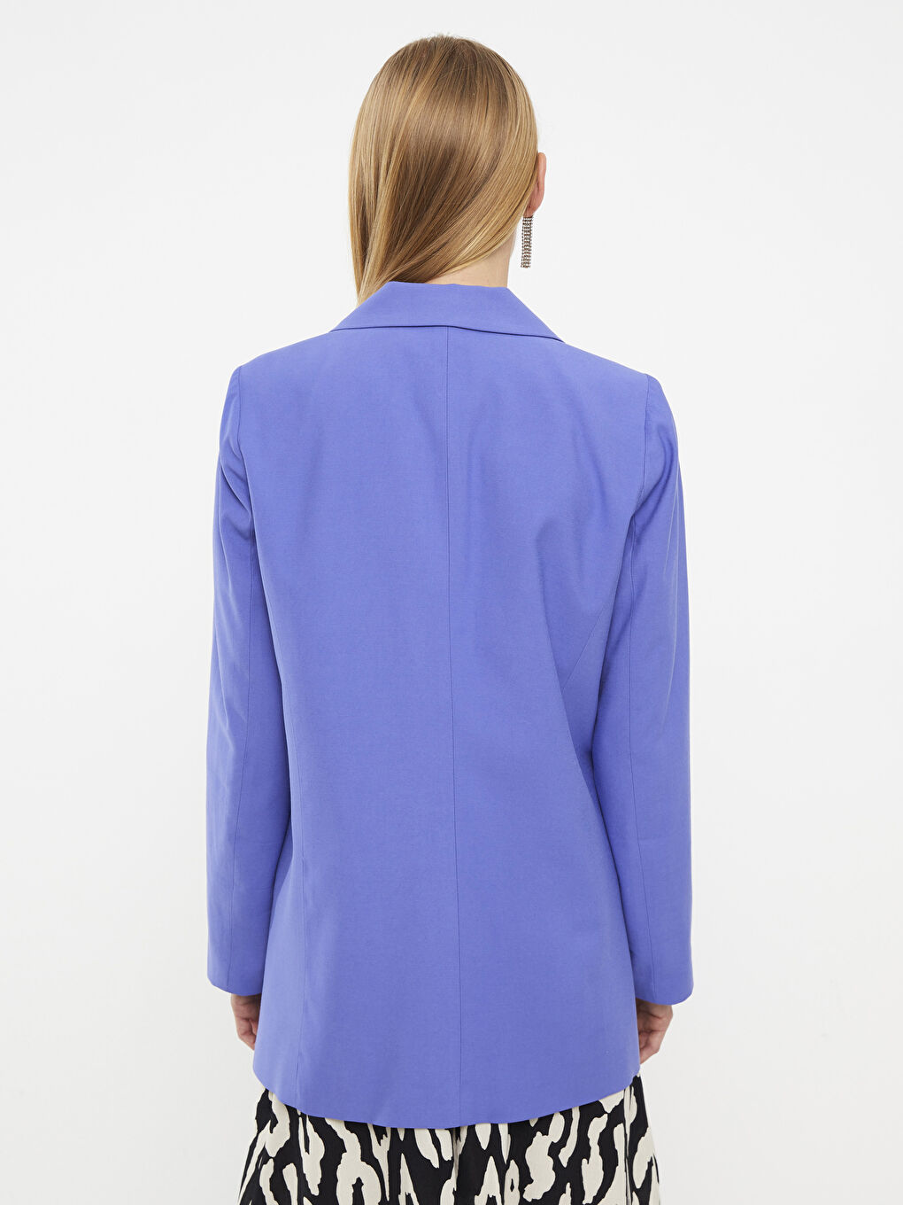 Veste Droite à Fermeture Boutonnée sur le Devant à Manches Longues pour Femmes-4