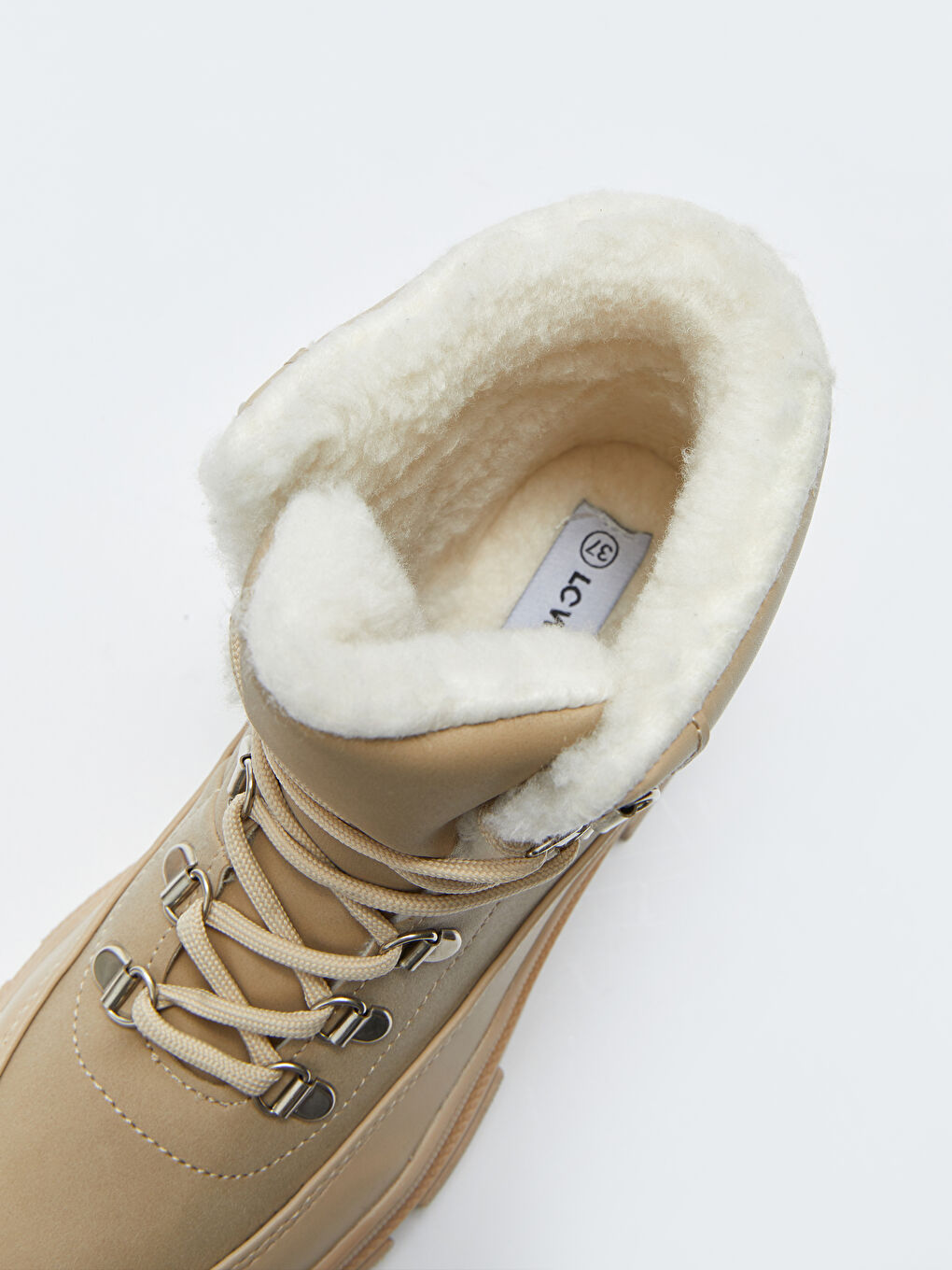 Bej Bağcıklı Kadın Kar Botu-4