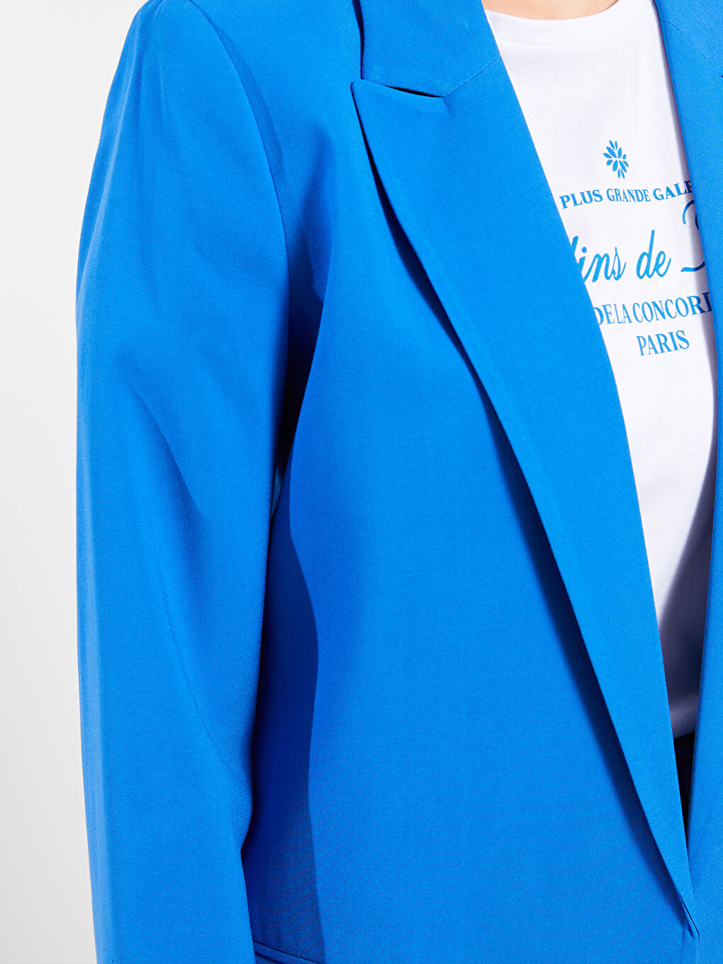 Mavi Düz Uzun Kollu Kadın Blazer Ceket-3