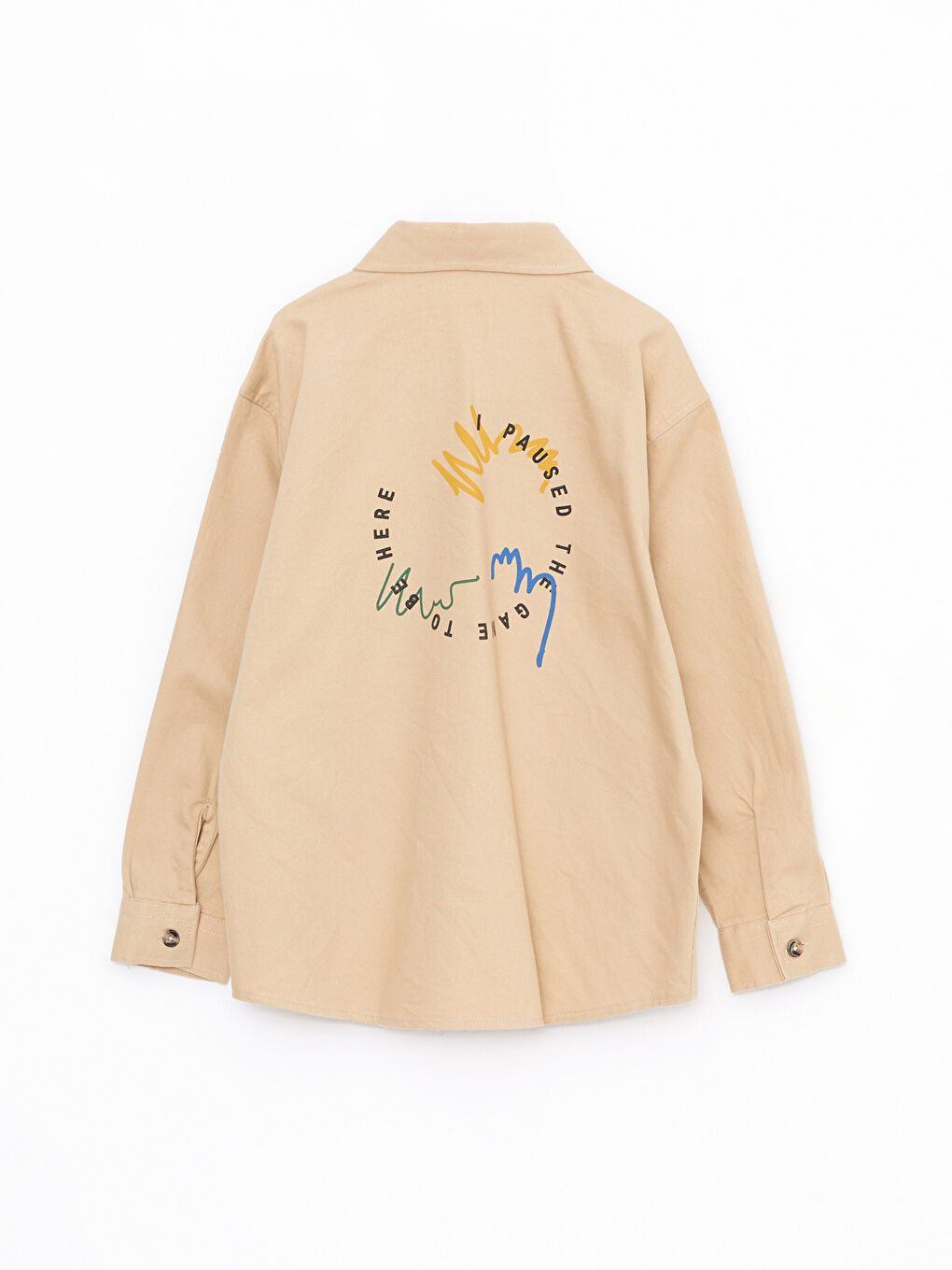 Bej Rahat Kalıp Gabardin Erkek Çocuk Gömlek-3