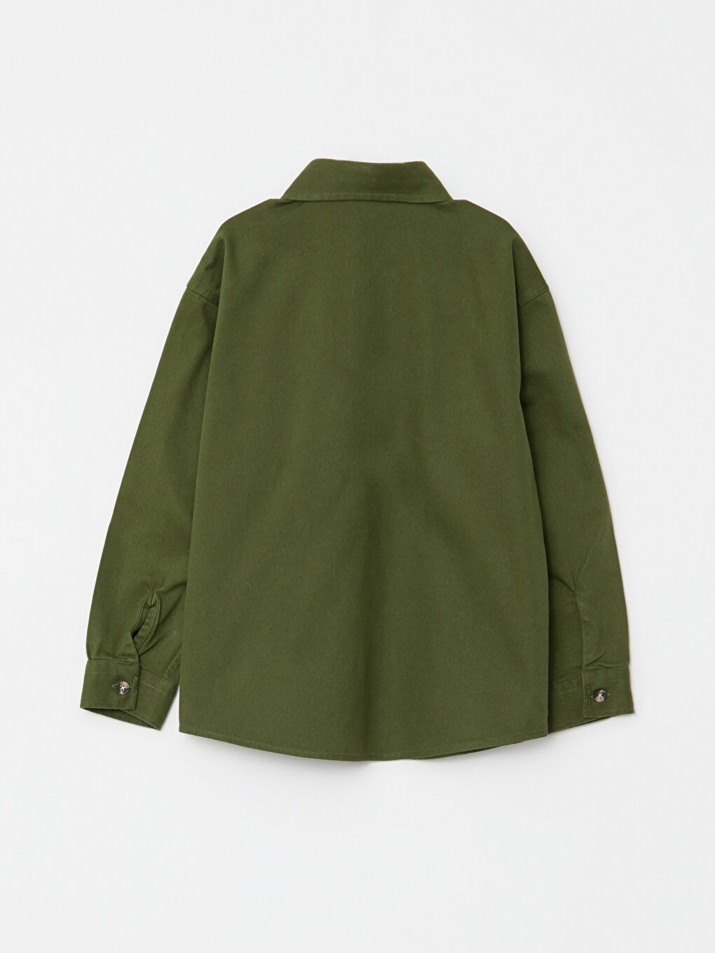 Yeşil Rahat Kalıp Gabardin Erkek Çocuk Gömlek-1