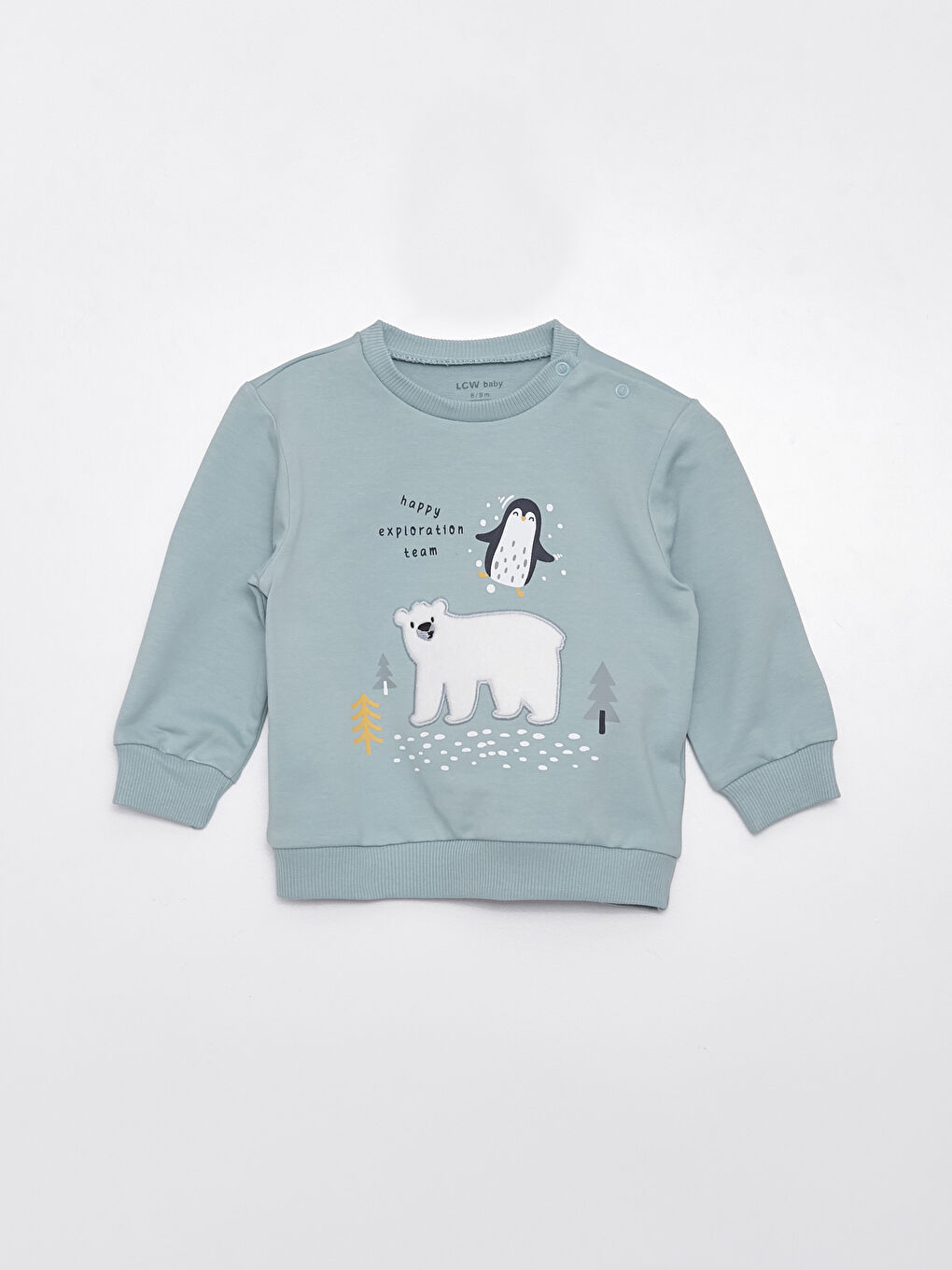 LCW baby Crew Neck Long Sleeve Printed Baby Boy Sweasthirt and Tracksuit Bottom 2-Pack Set -W2ER12Z1-RQQ
