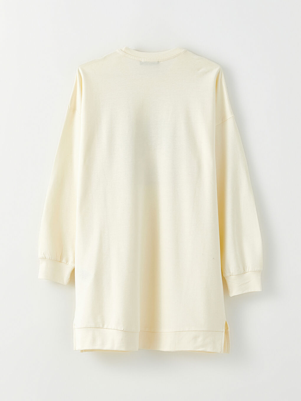 LCW Modest Bisiklet Yaka Baskılı Uzun Kollu Oversize Kadın Sweatshirt Tunik -W2ER27Z8-R9J