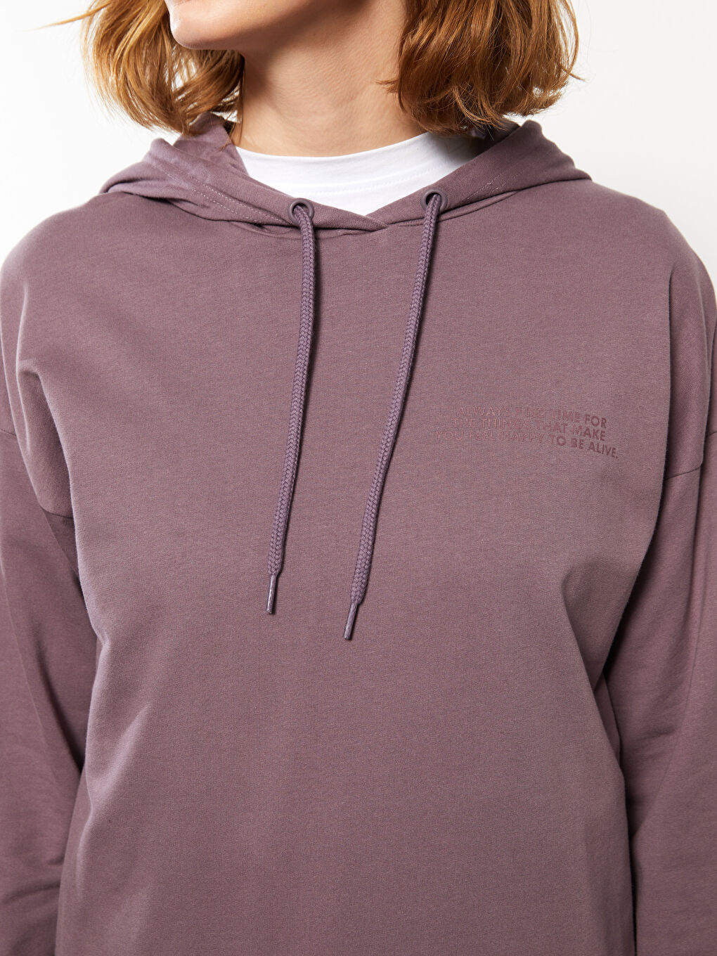 Hooded Printed Oversize Women's Sweatshirt Tunic-3