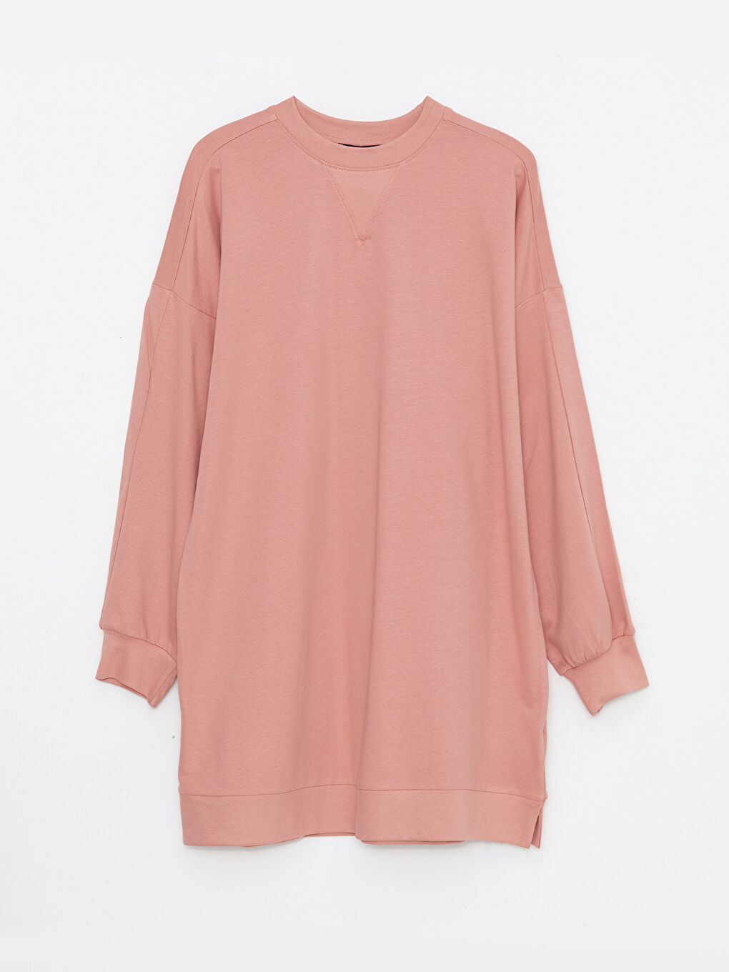 LCW Modest Crew Neck Plain Oversize Women's Sweatshirt Tunic -W2ER36Z8-RYJ