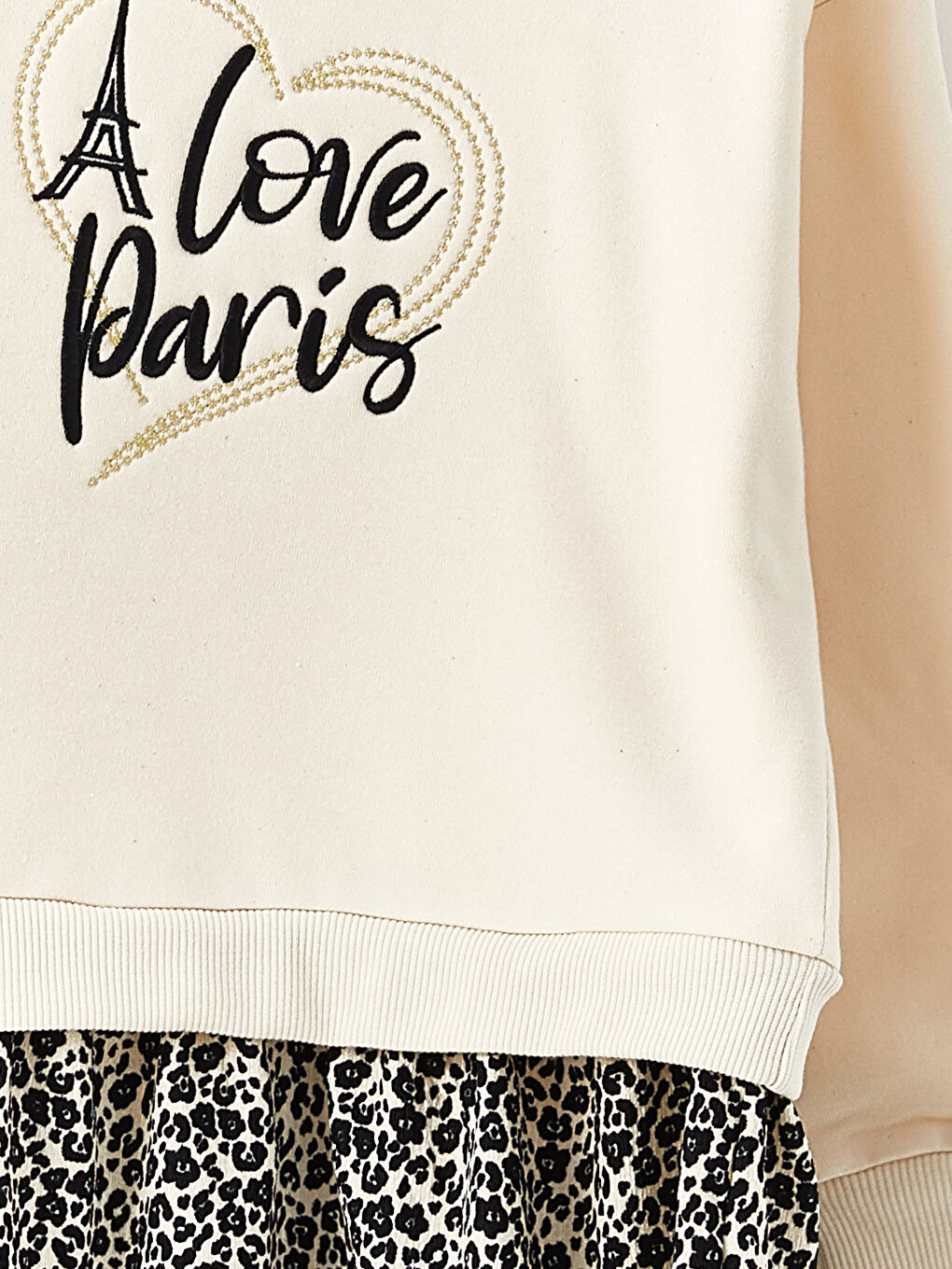 Crew Neck Patterned Long Sleeve Girls' Dress-2