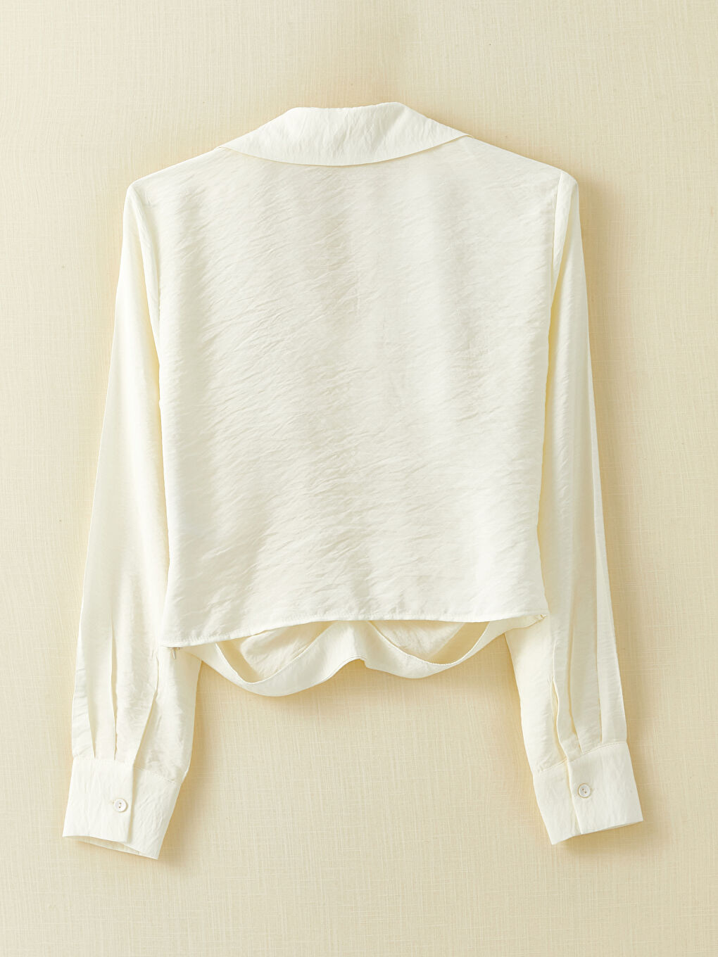 LCW Vision Shirt Collar Pleated Long Sleeve Women's Blouse -W2ER45Z8-FDH