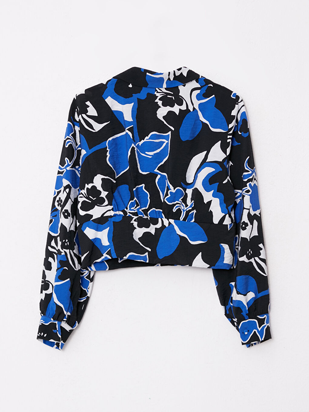 Kragenhals Gemustert Langarm Bluse für Damen-6