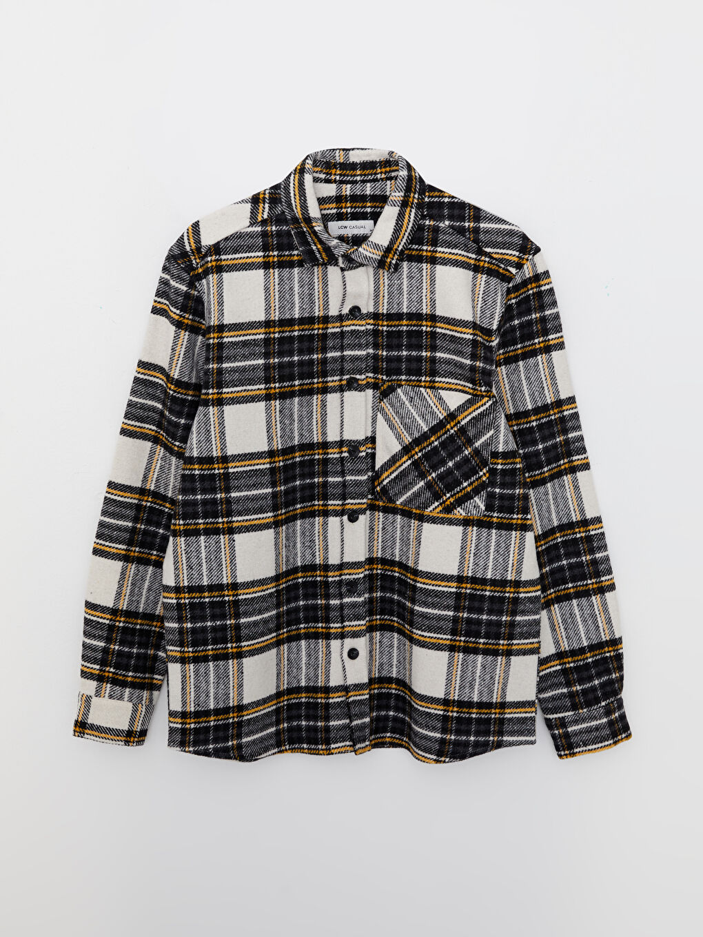 Regular Fit Long Sleeve Plaid Men's Flannel Shirt Jacket -W2ER54Z8-LLX