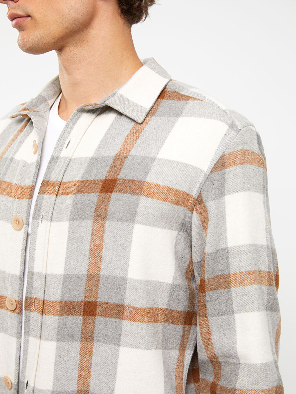 Relaxed Fit Long Sleeve Plaid Men's Lumberjack Shirt Jacket-3