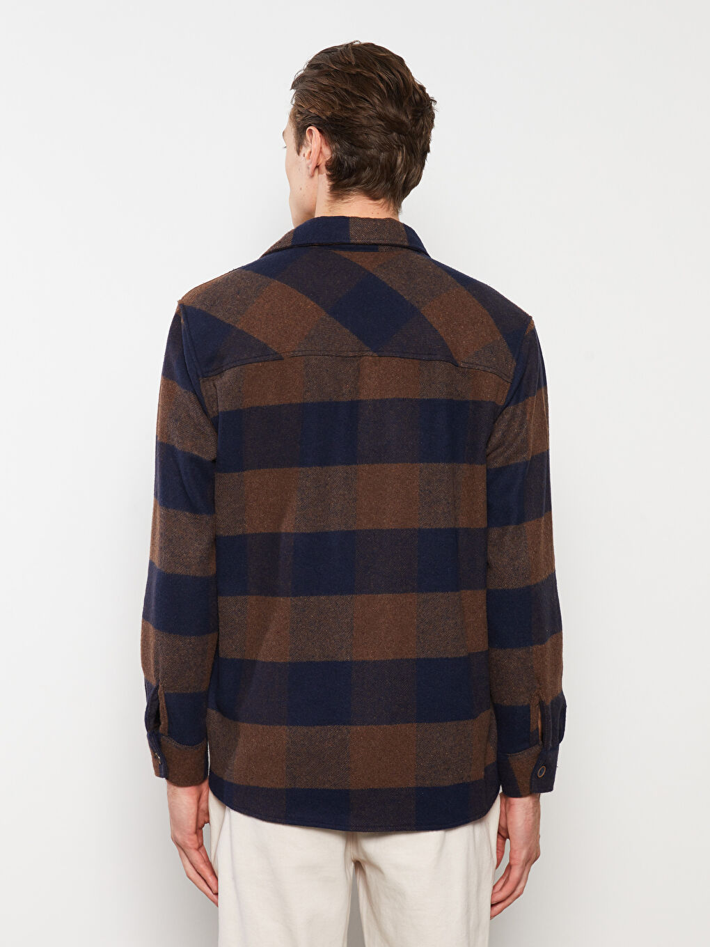 Cămașă din flanel PORTOCALIU Bărbat-4