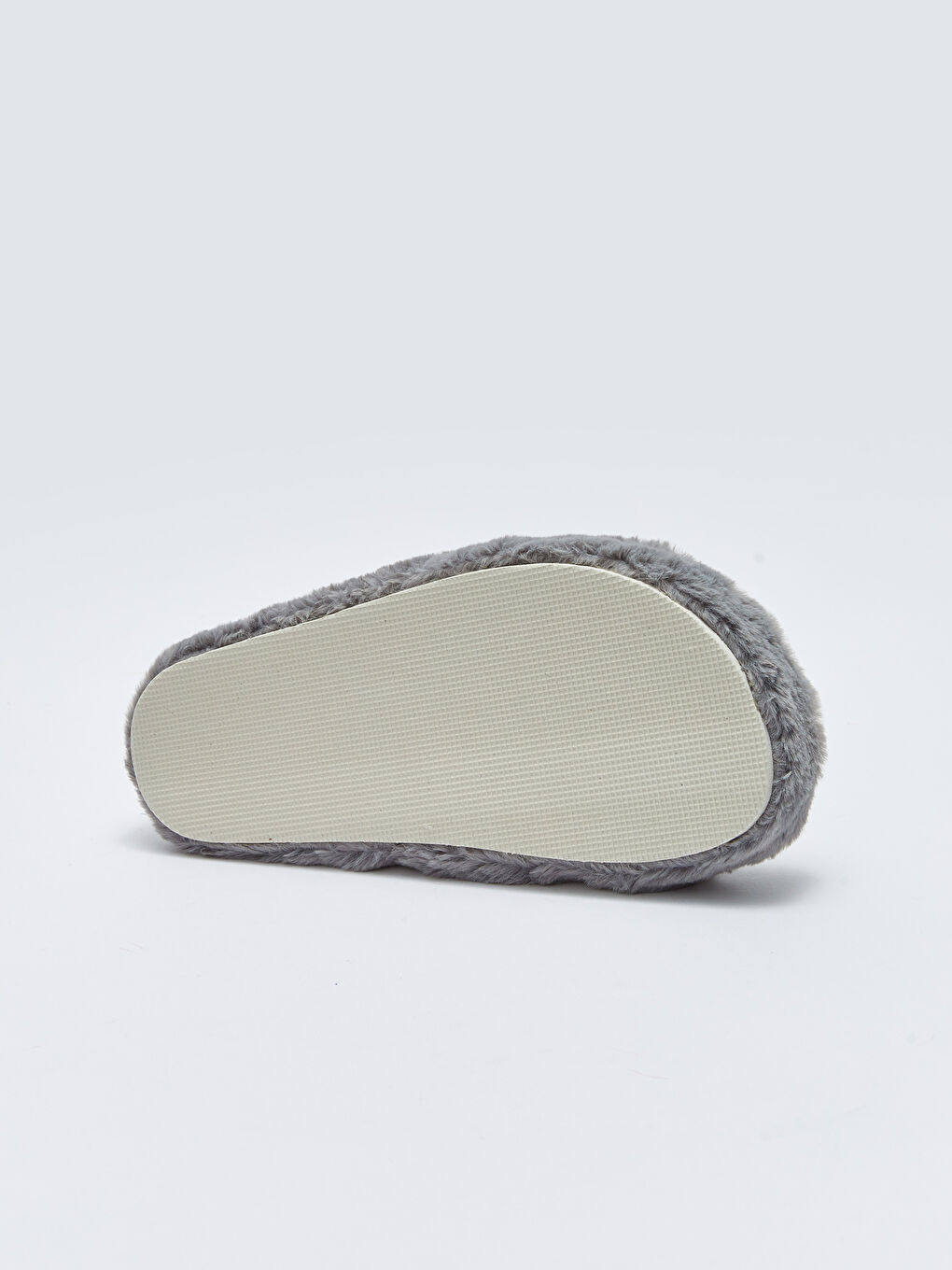 Gri Pelüş Çift Bantlı Kadın Ev Terliği-3