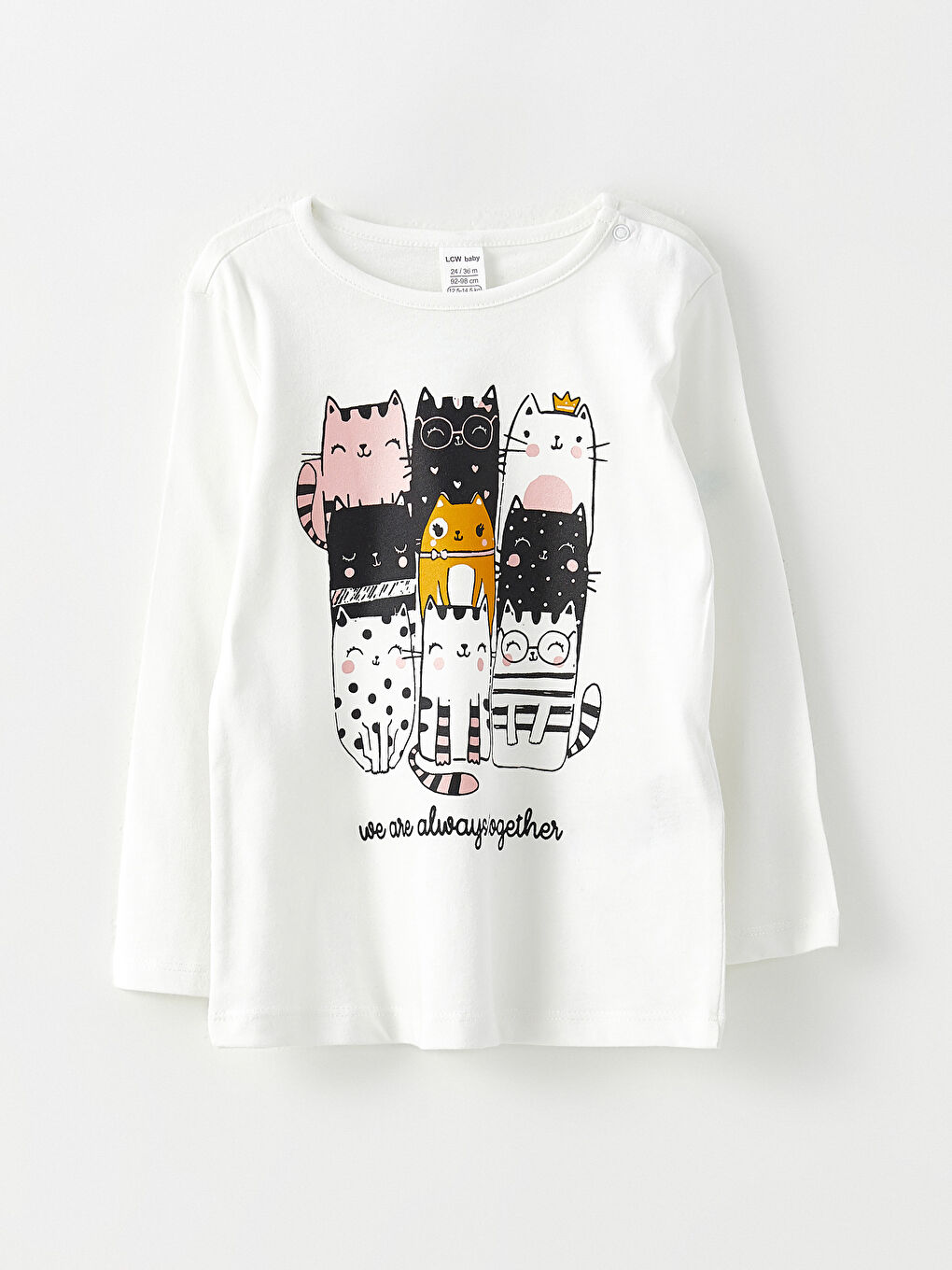 Crew Neck Long Sleeve Printed Baby Girl Pajama Set-1